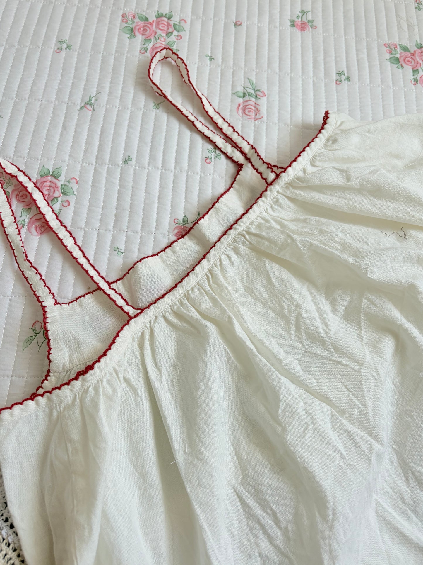 Red embroidered top