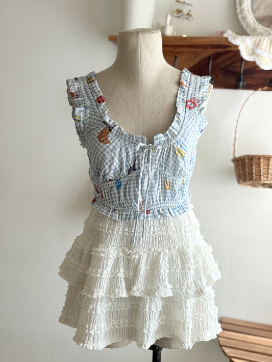Blue gingham blouse