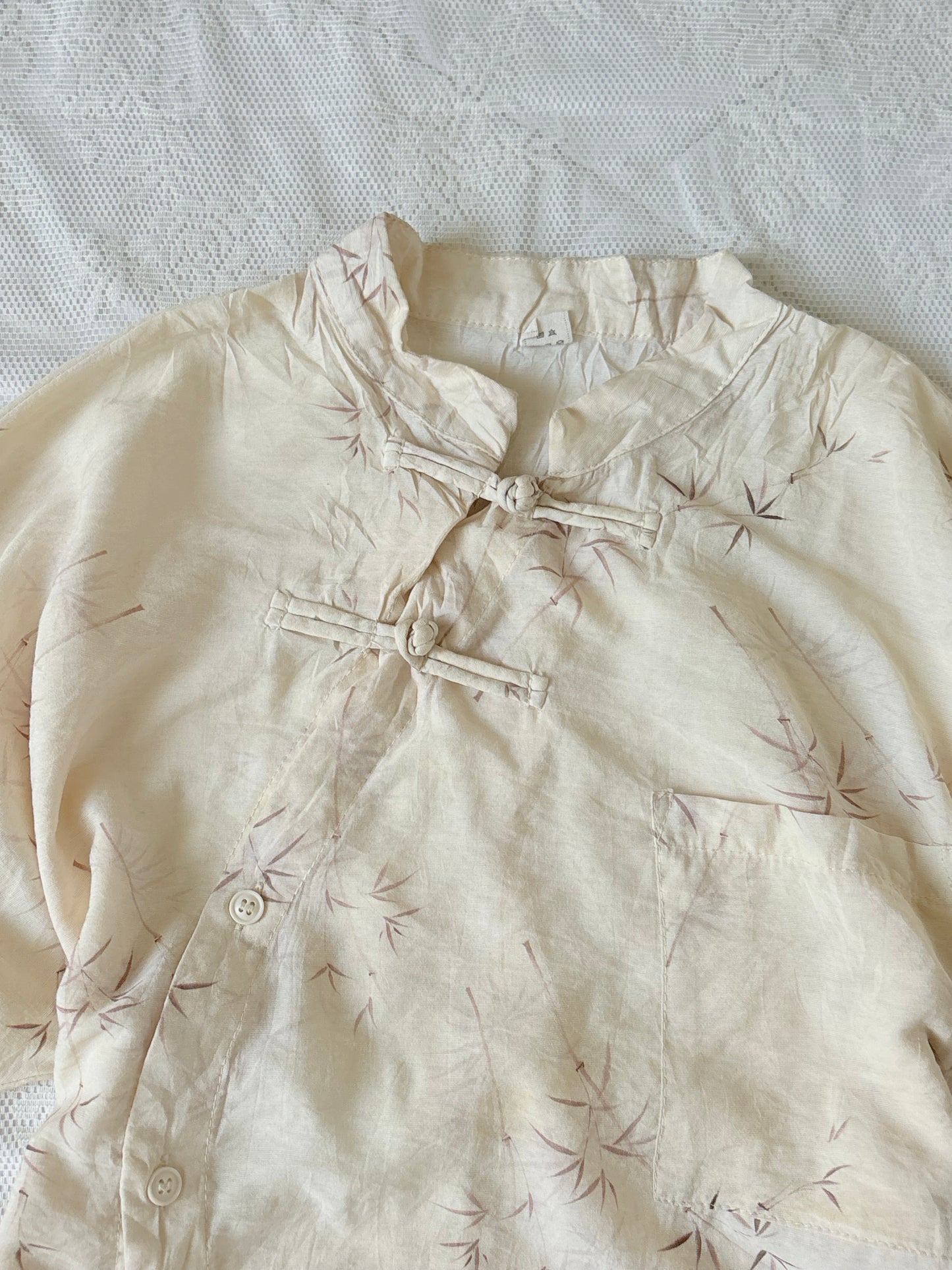 Cream qipao top