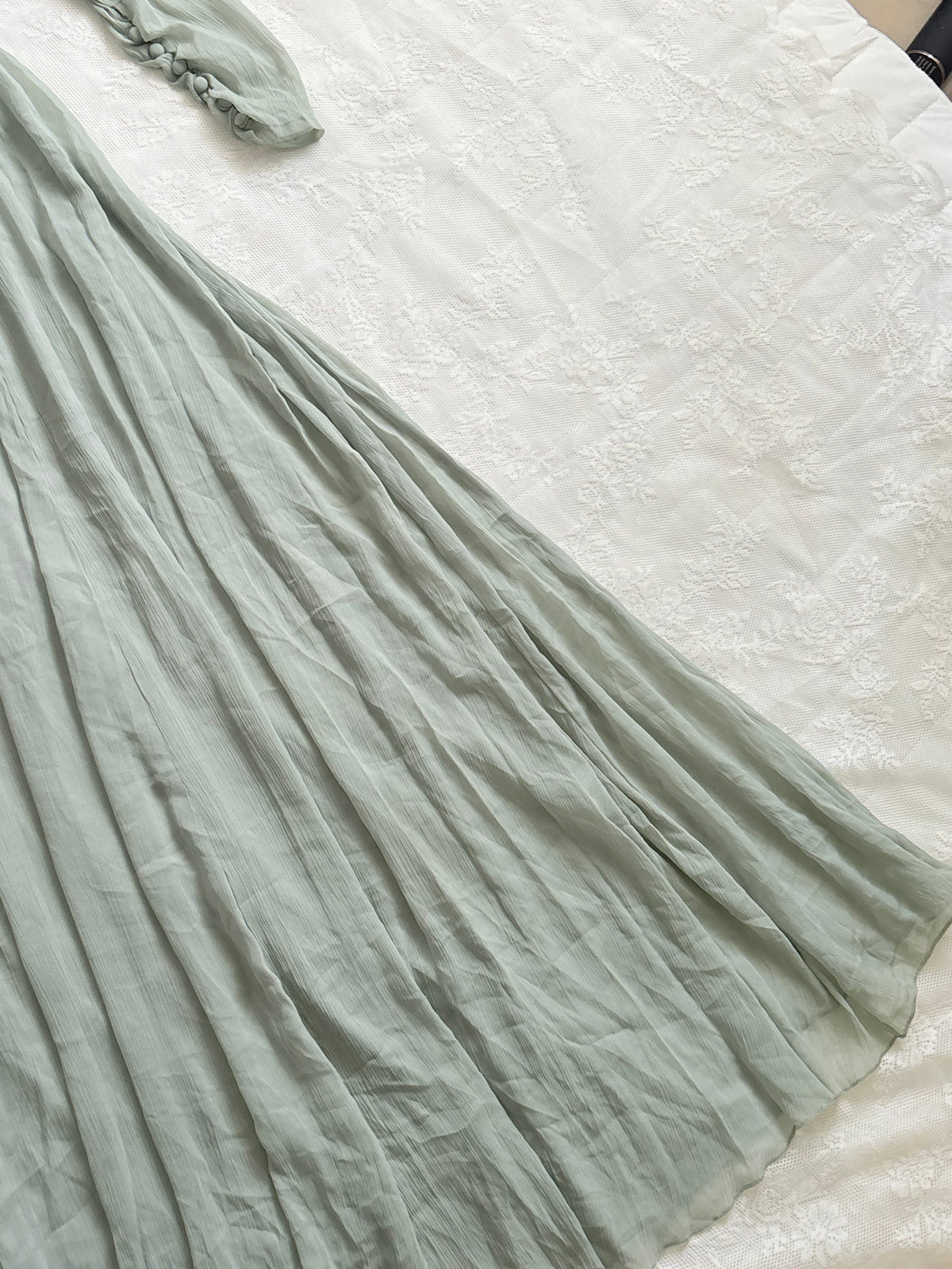 Sage green long dress