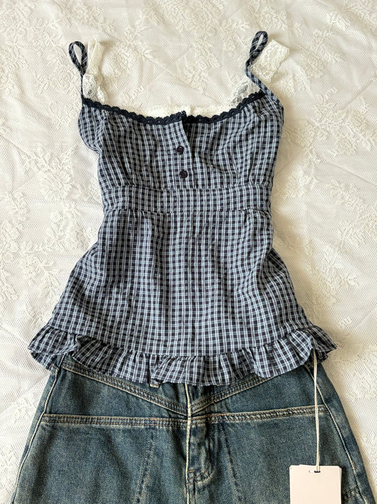 Blue gingham babydoll