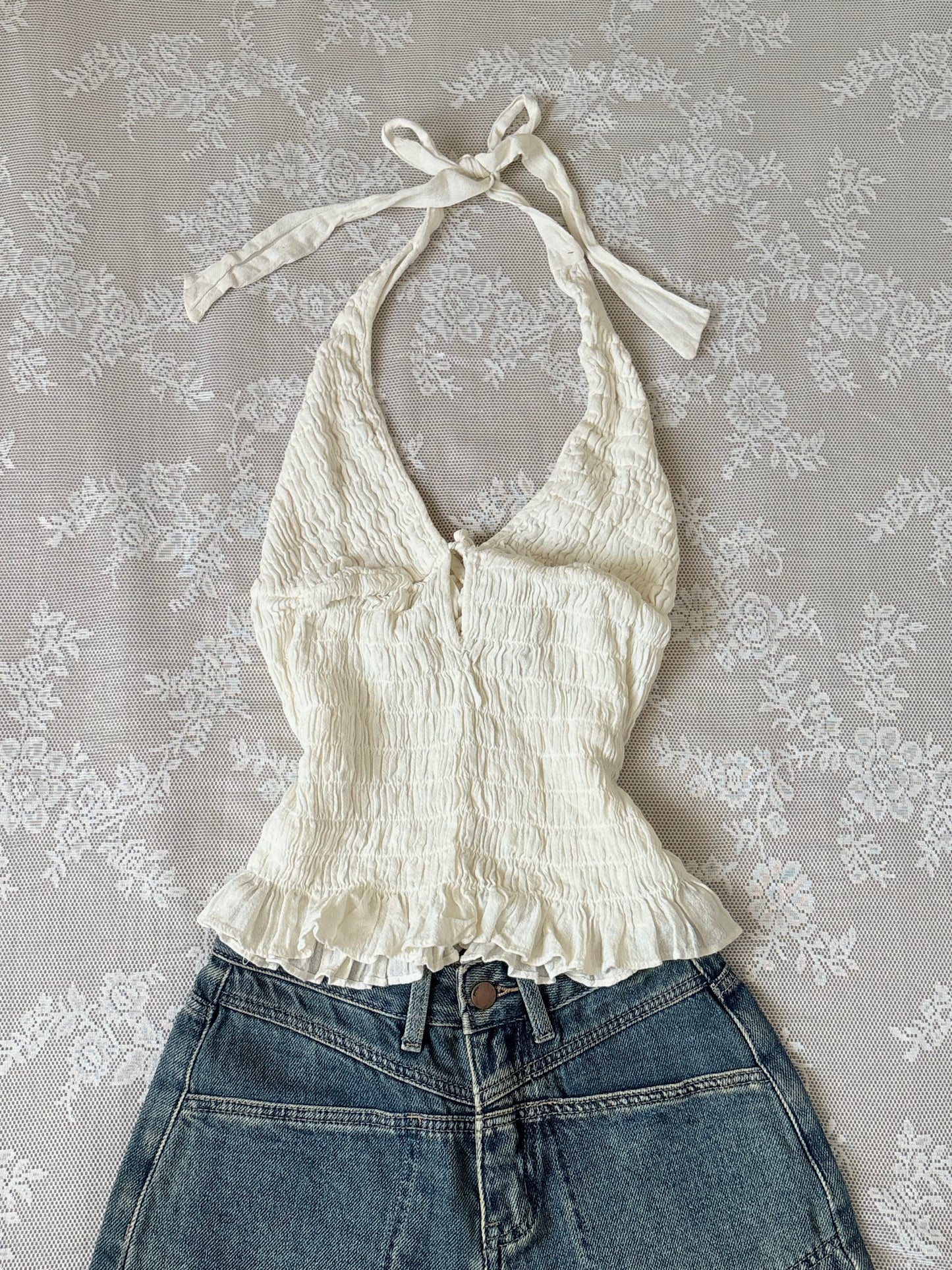 White halter top