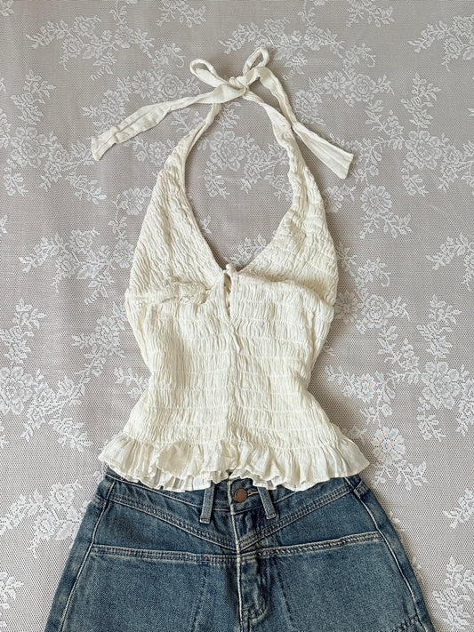White halter top