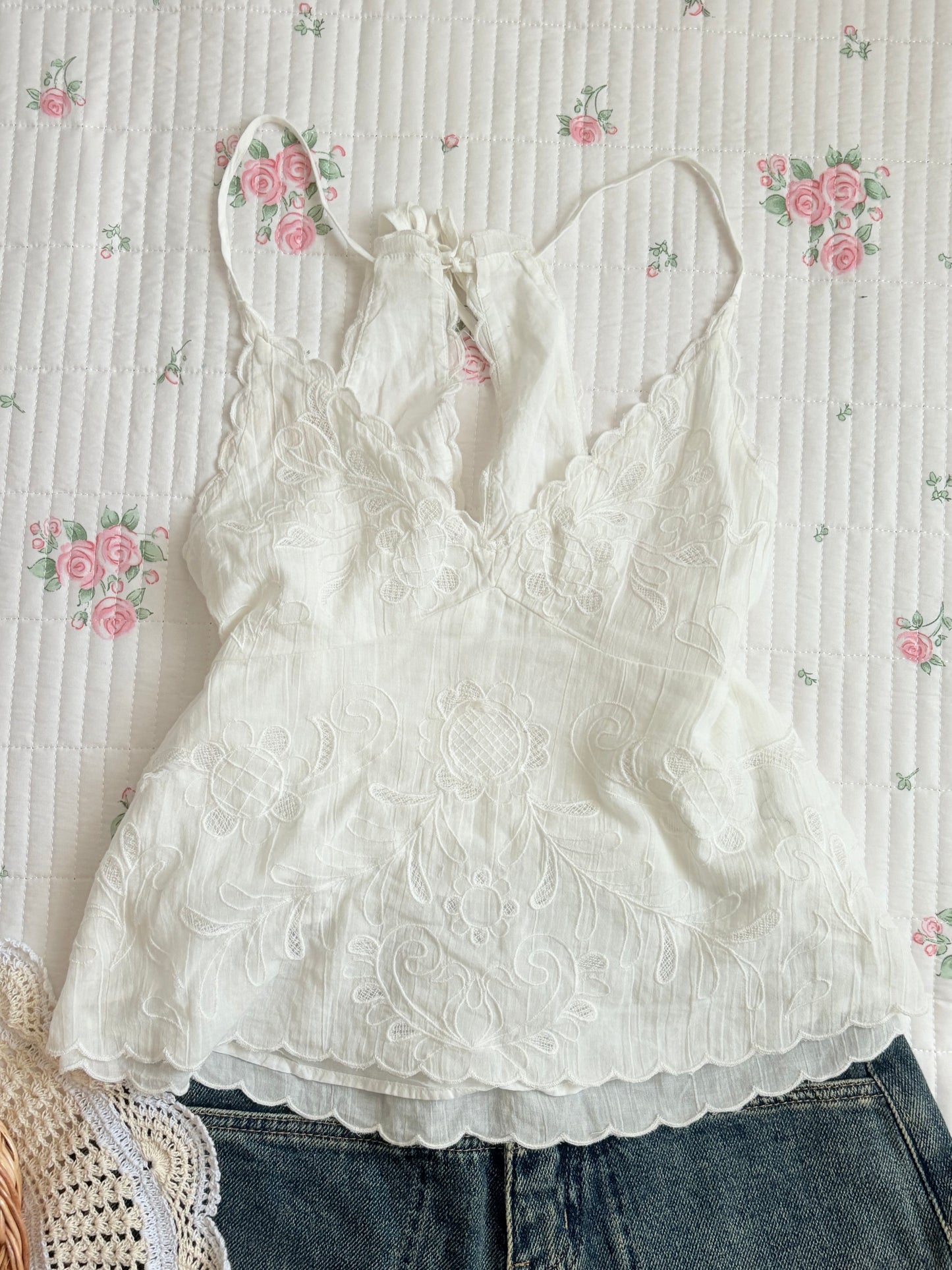 White embroidered top