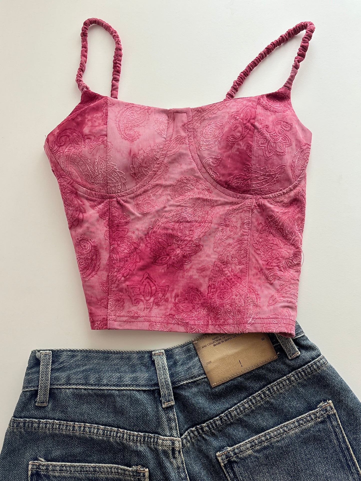 Pink bustier top