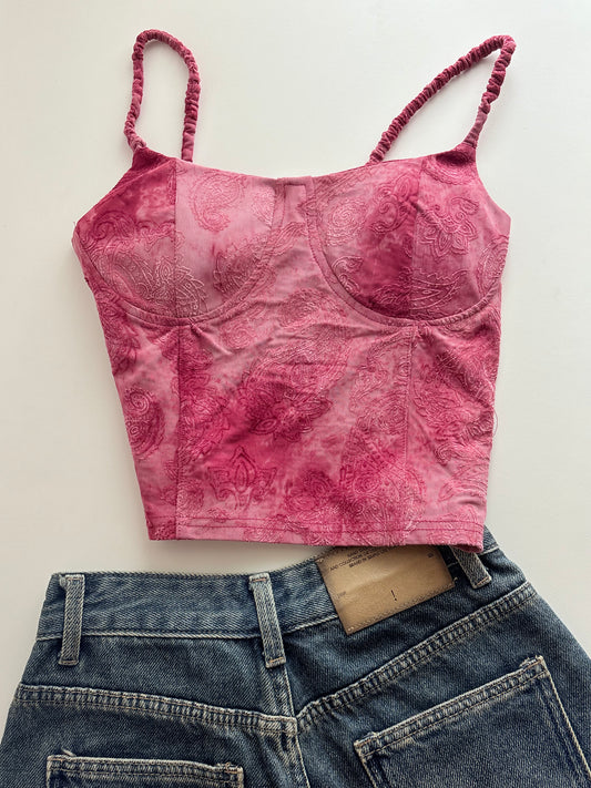 Pink bustier top
