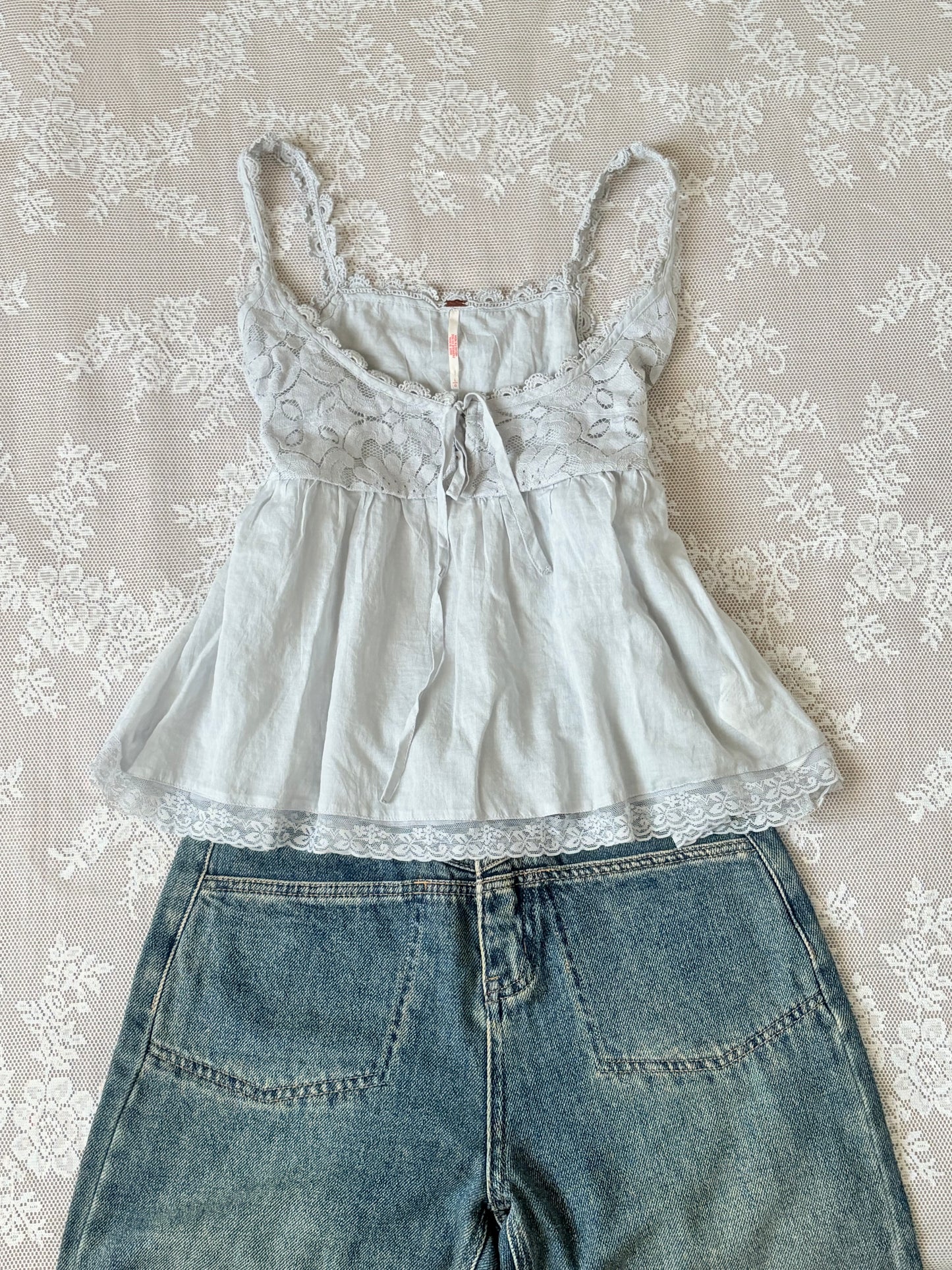 Blue lace top
