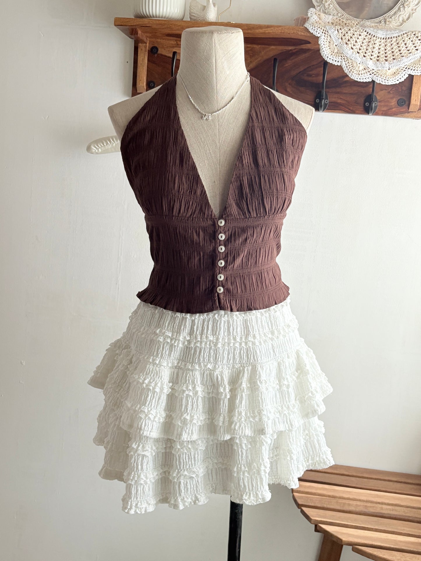 Brown halter top
