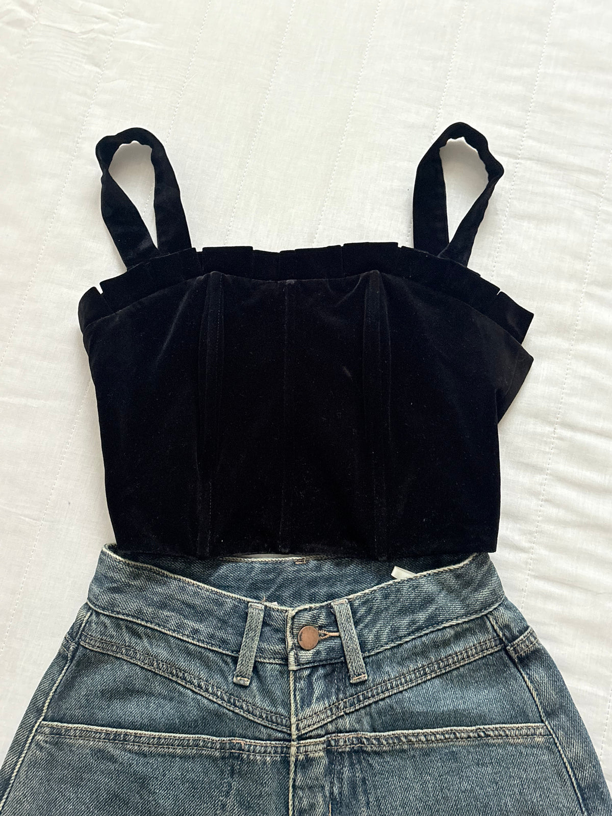 Velvet corset top