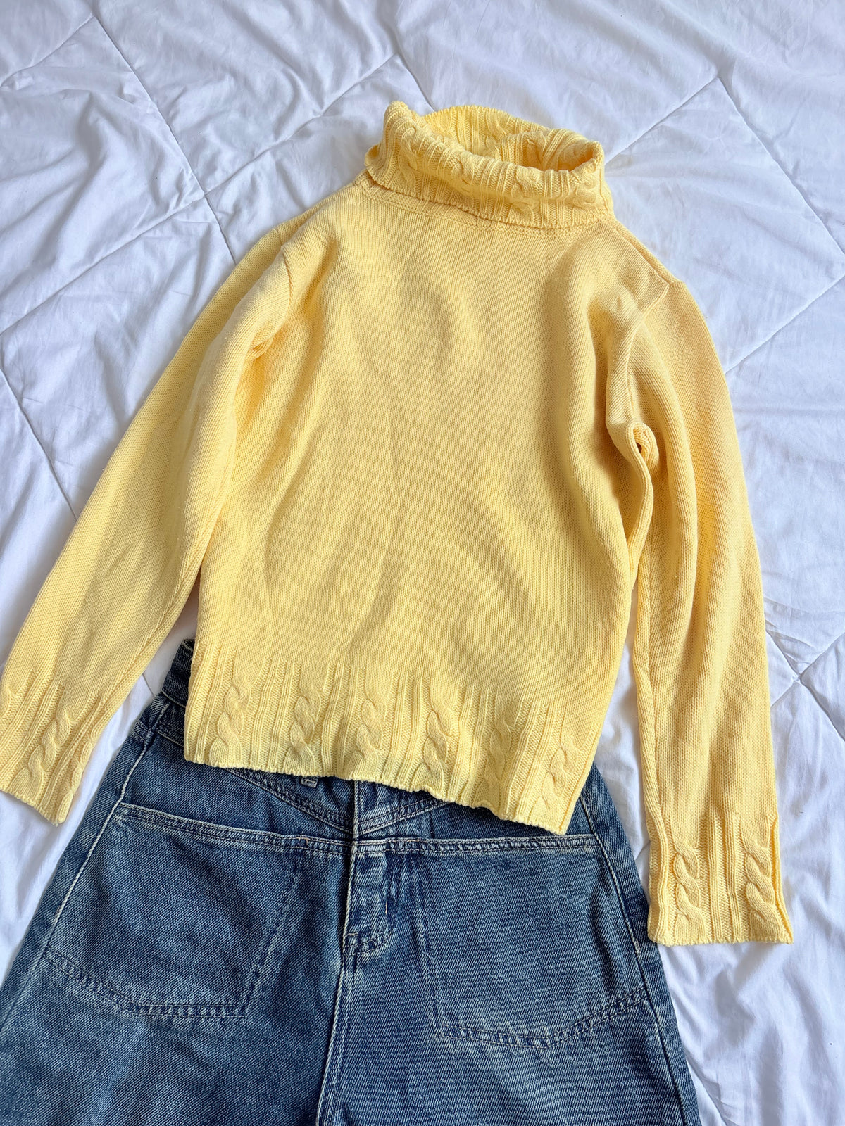 Yellow turtleneck