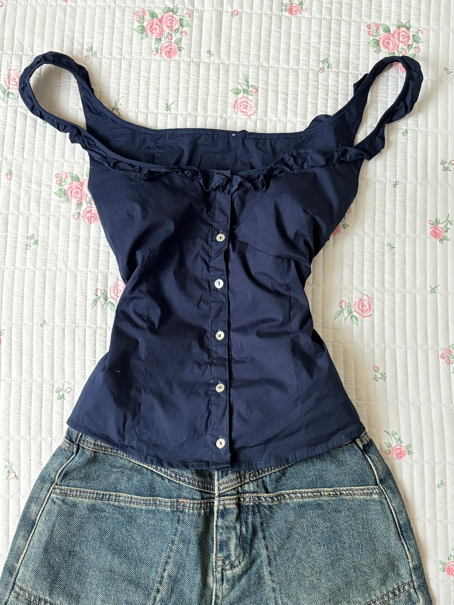 Navy doll top