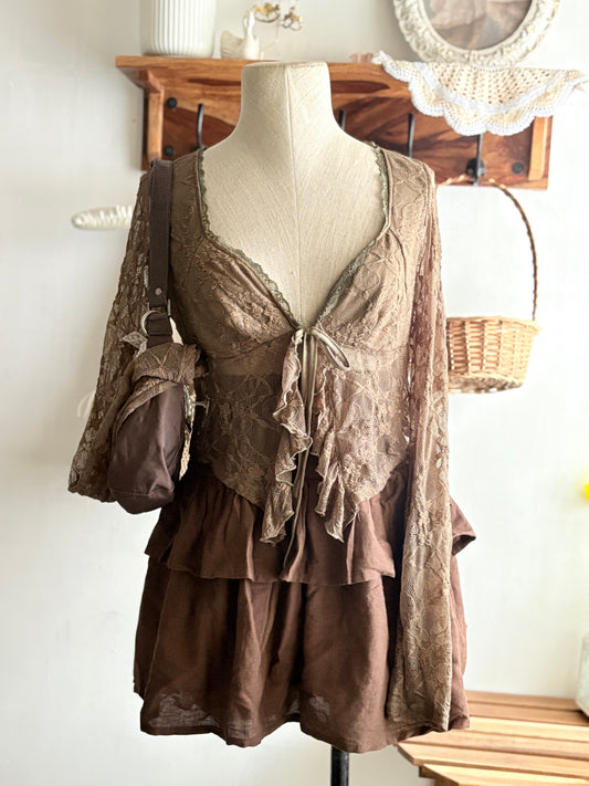 Olive tie top