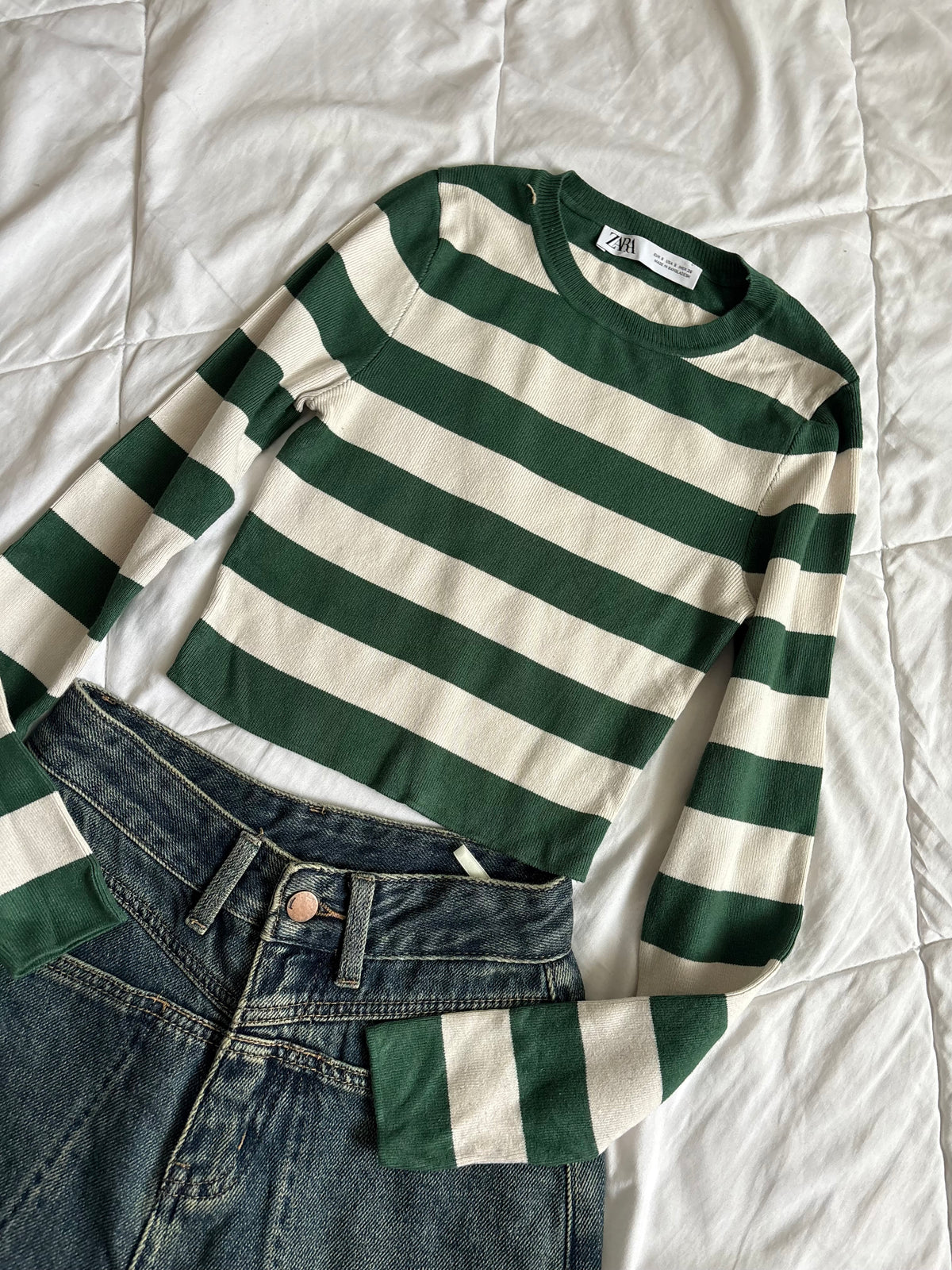Green stripe top