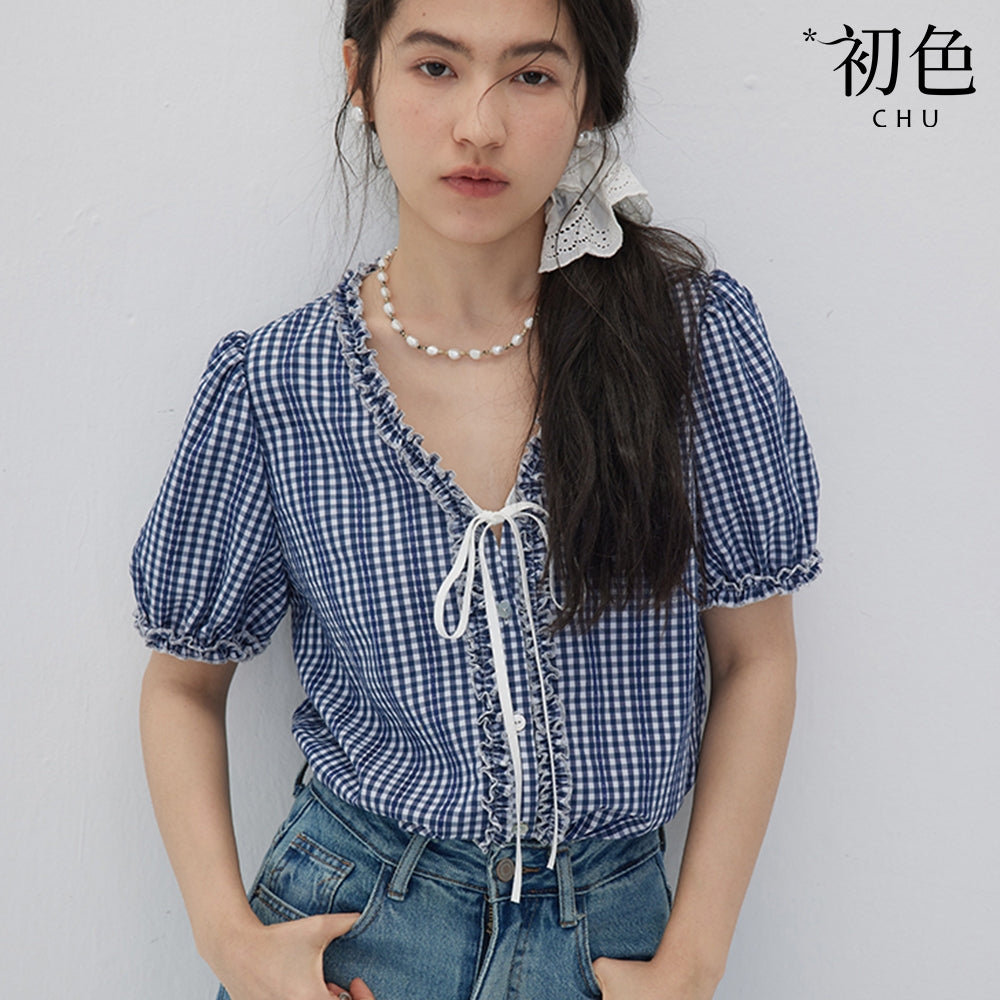 Blue stripe top