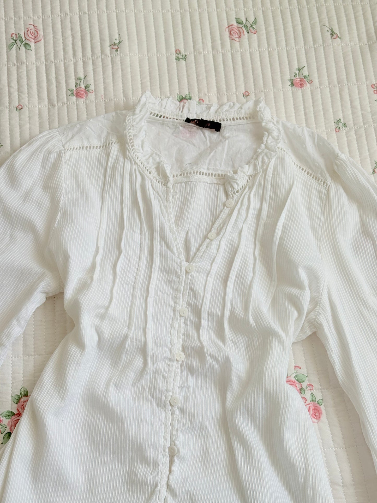 White buttoned down