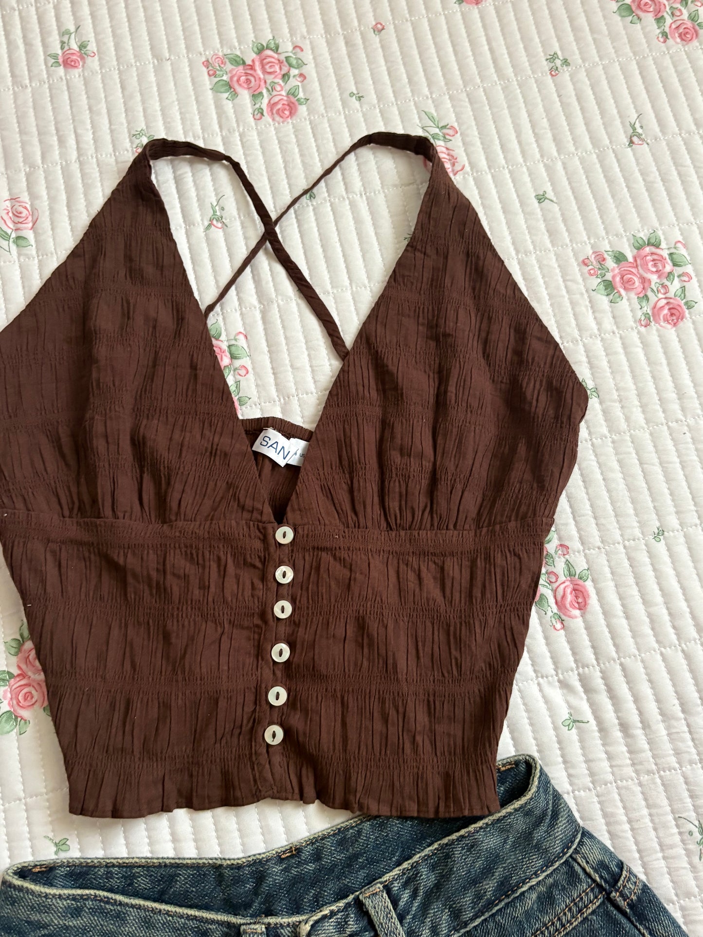 Brown halter top