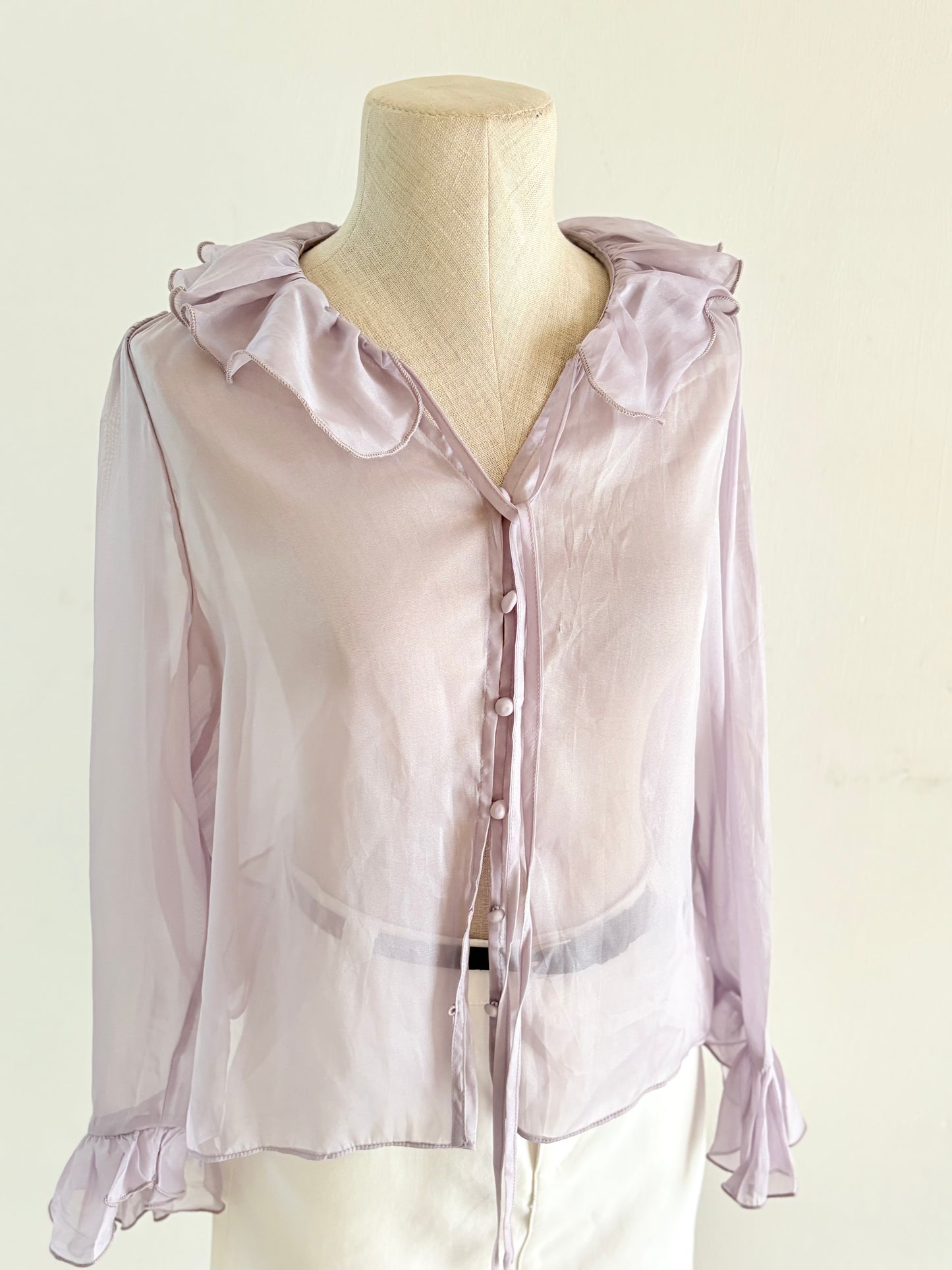 Lavender chiffon shirt