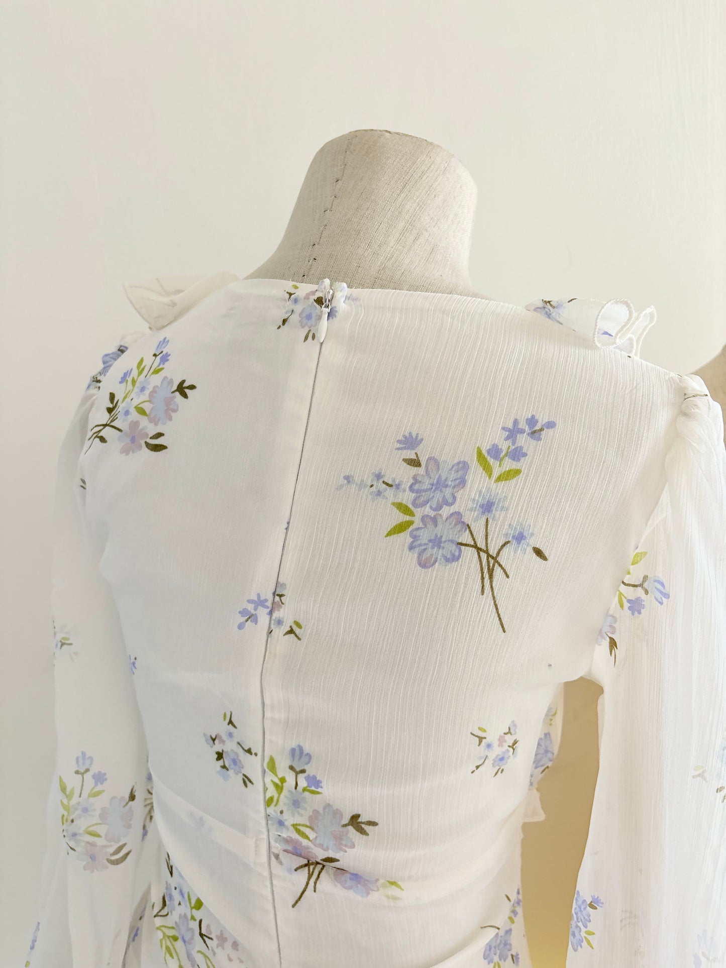 White blue floral dress