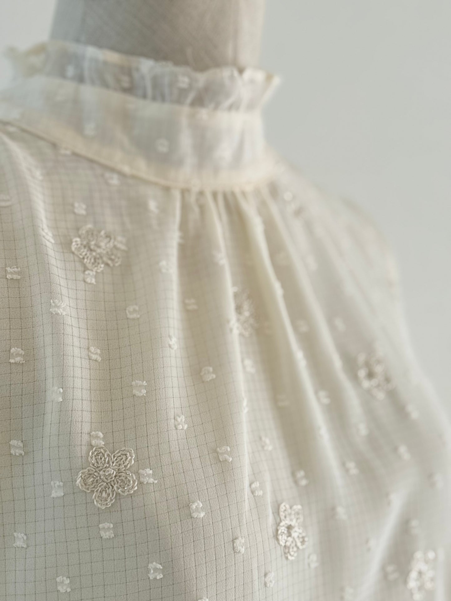 White gold embroidered top