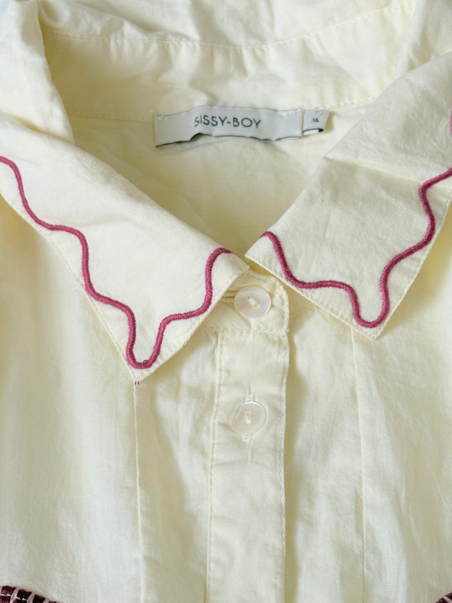 Yellow embroidered shirt