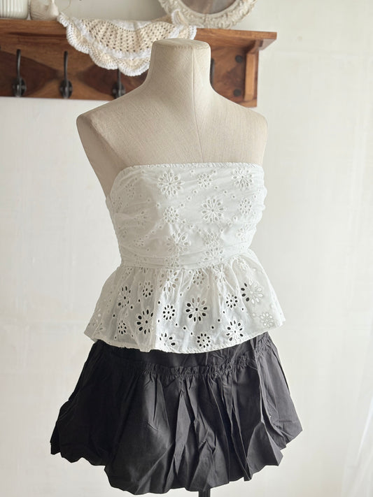 White eyelet bubble top