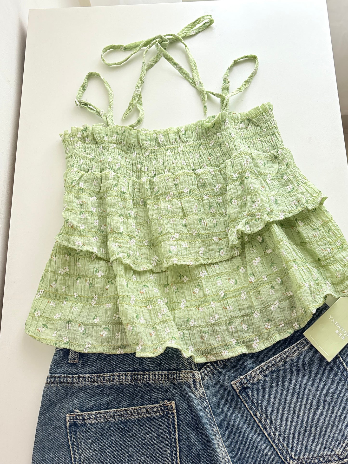 Green spaghetti top