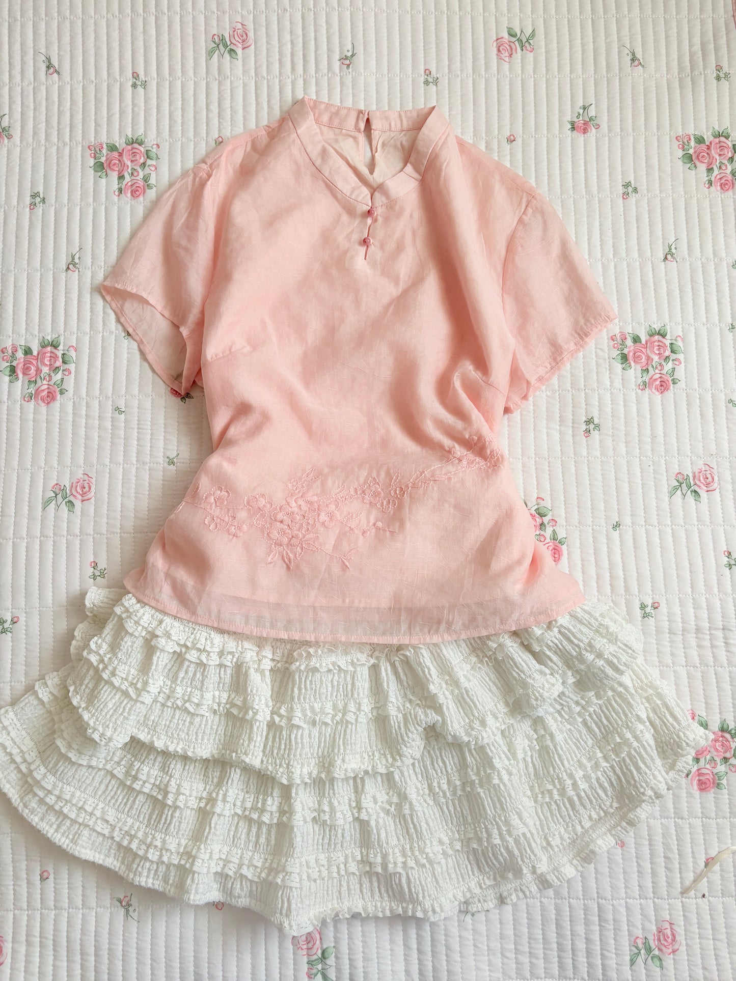 Peach cheongsam top