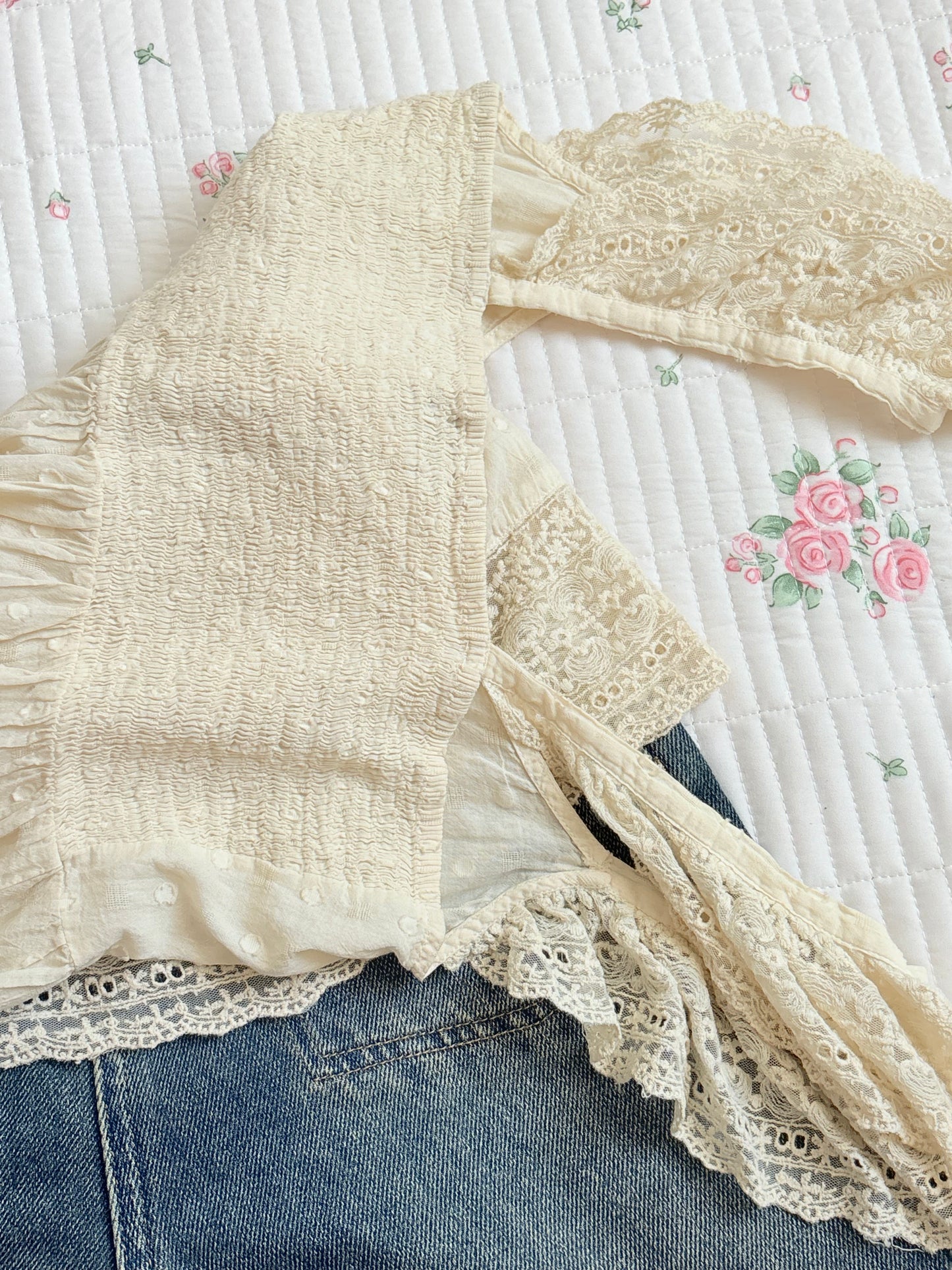 Cream lace top