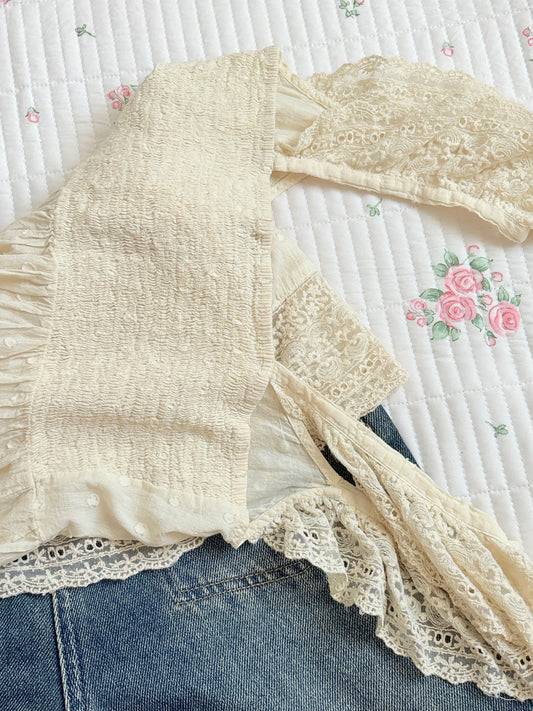 Cream lace top