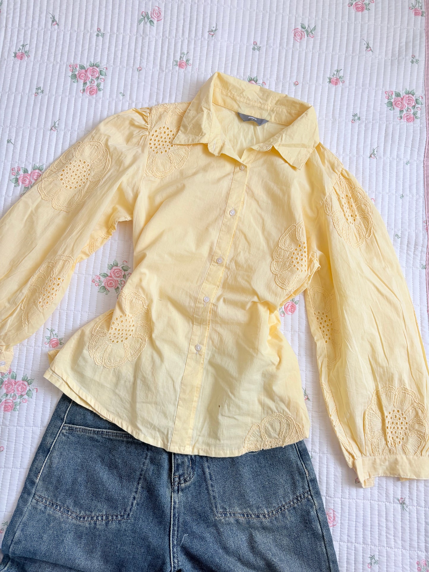 Yellow embroidered shirt