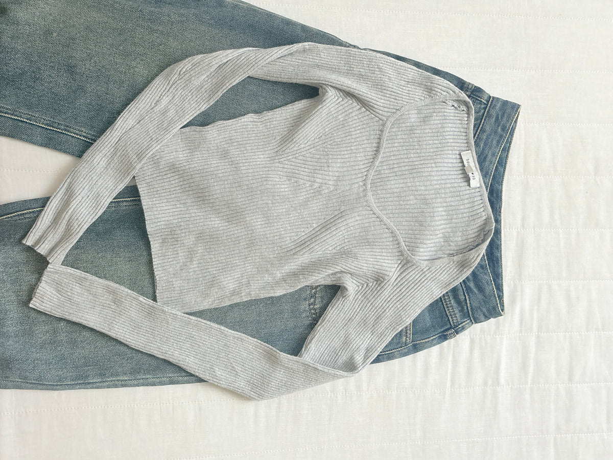 Grey ribbed top