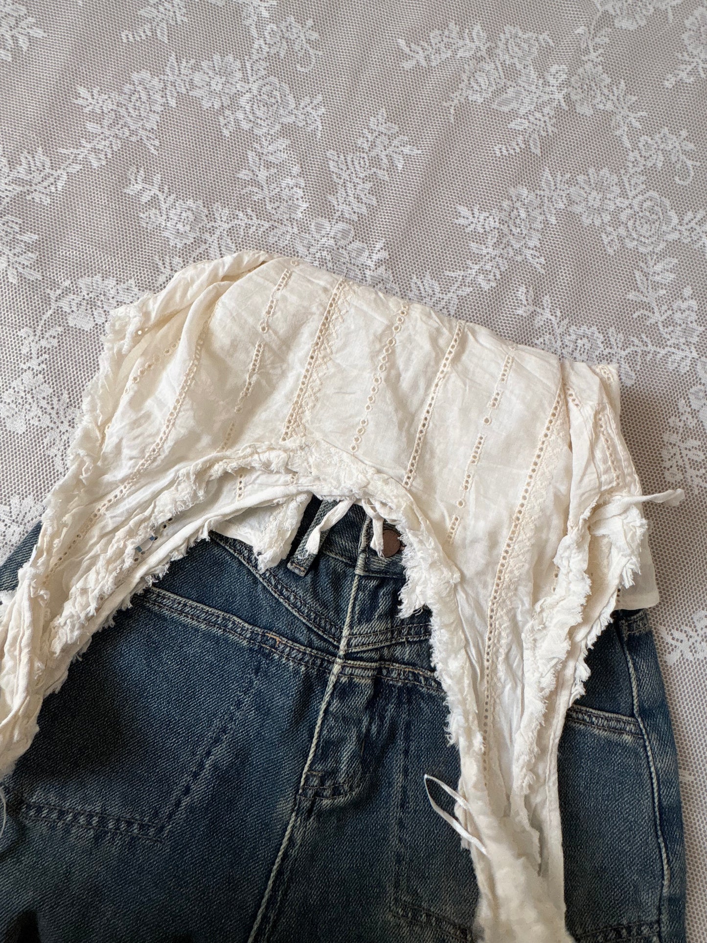 Cream tie top