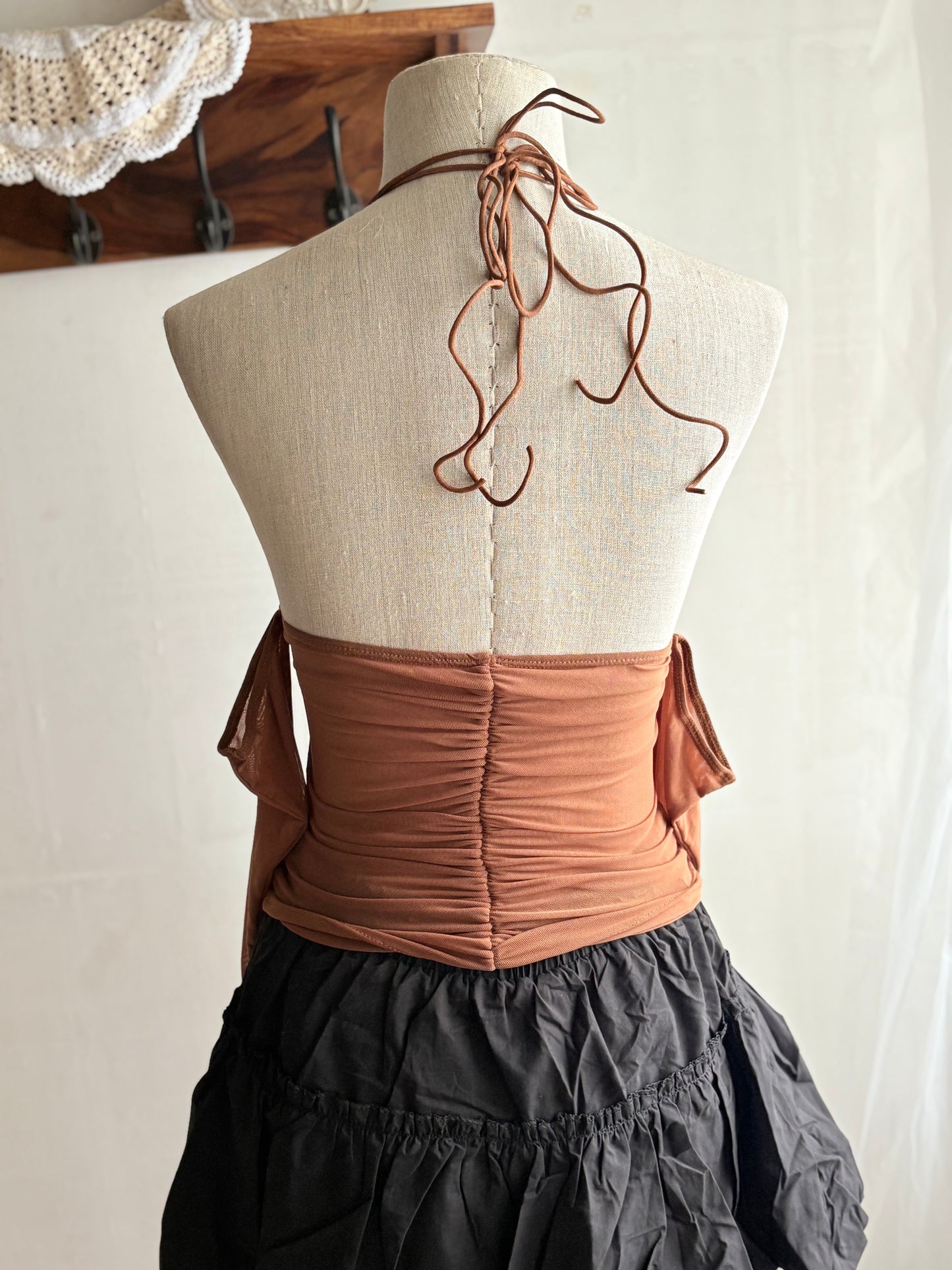 Brown off shoulder y2k