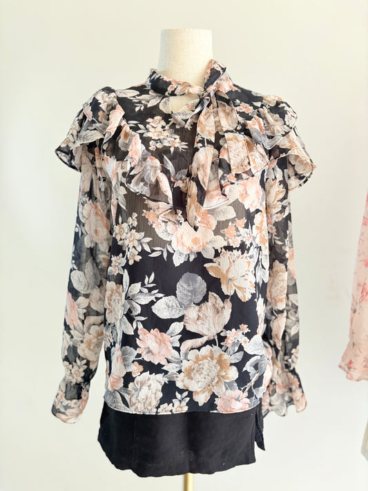 Black ruffle top