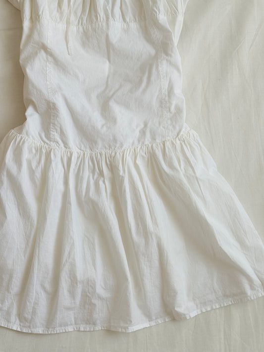 White drop waist dress