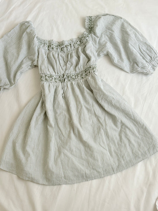 Green stripe dress
