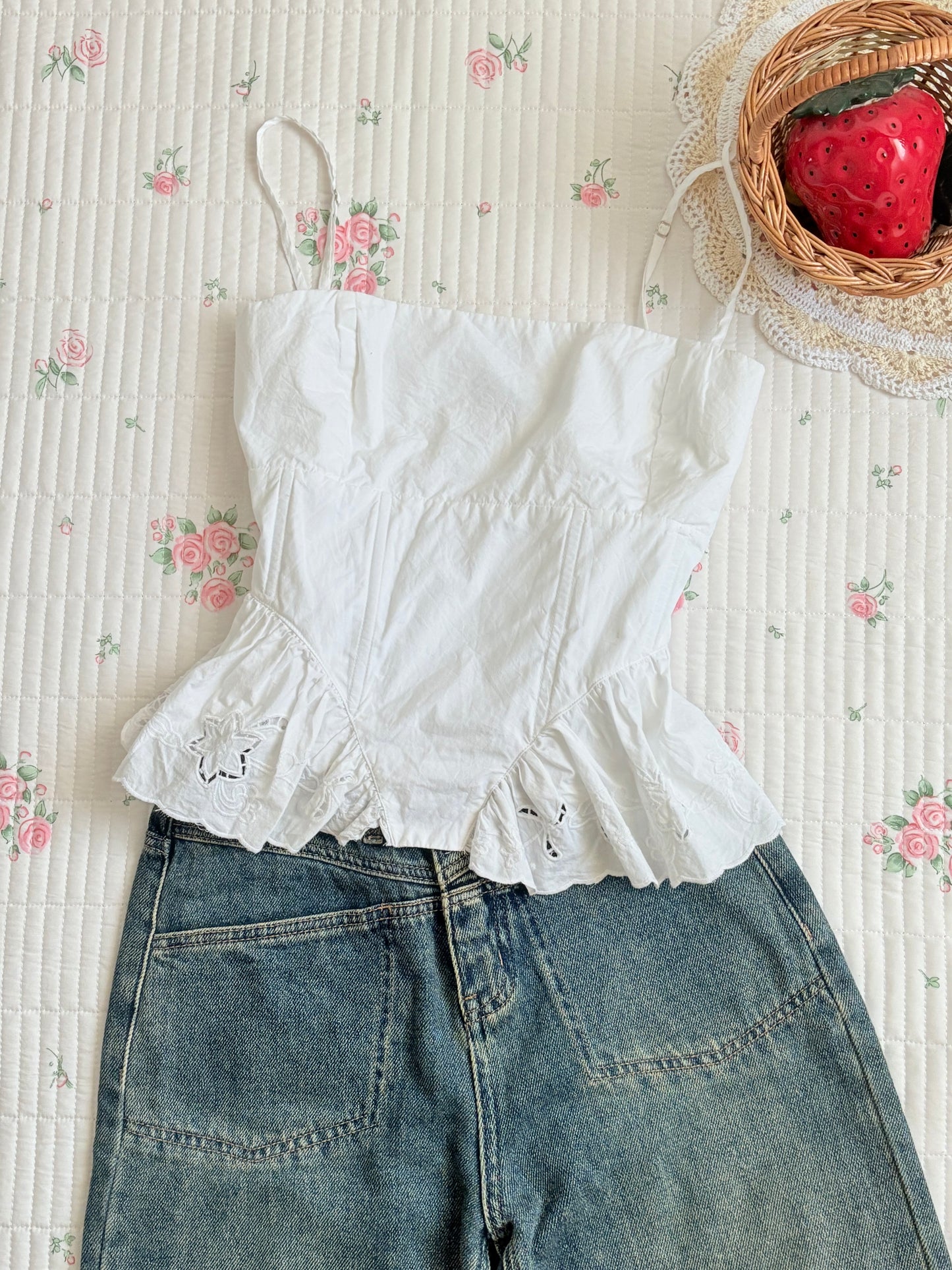 White corset top
