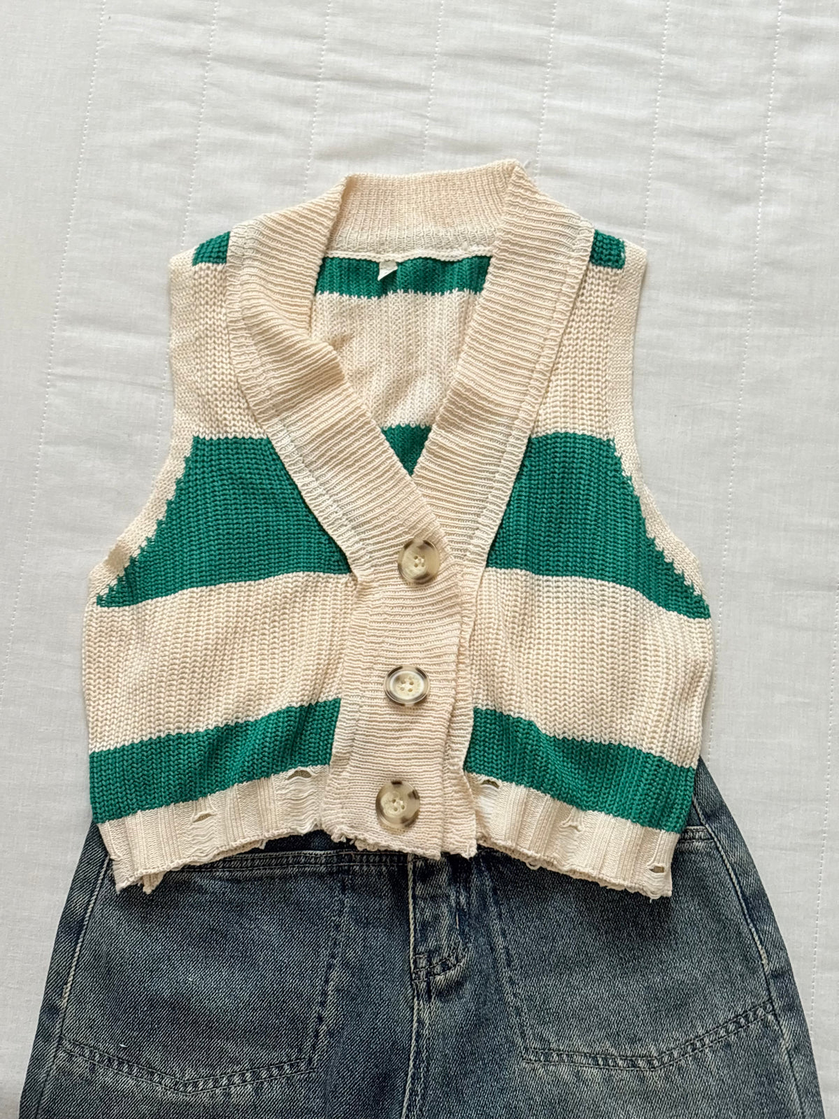 Green stripe vest