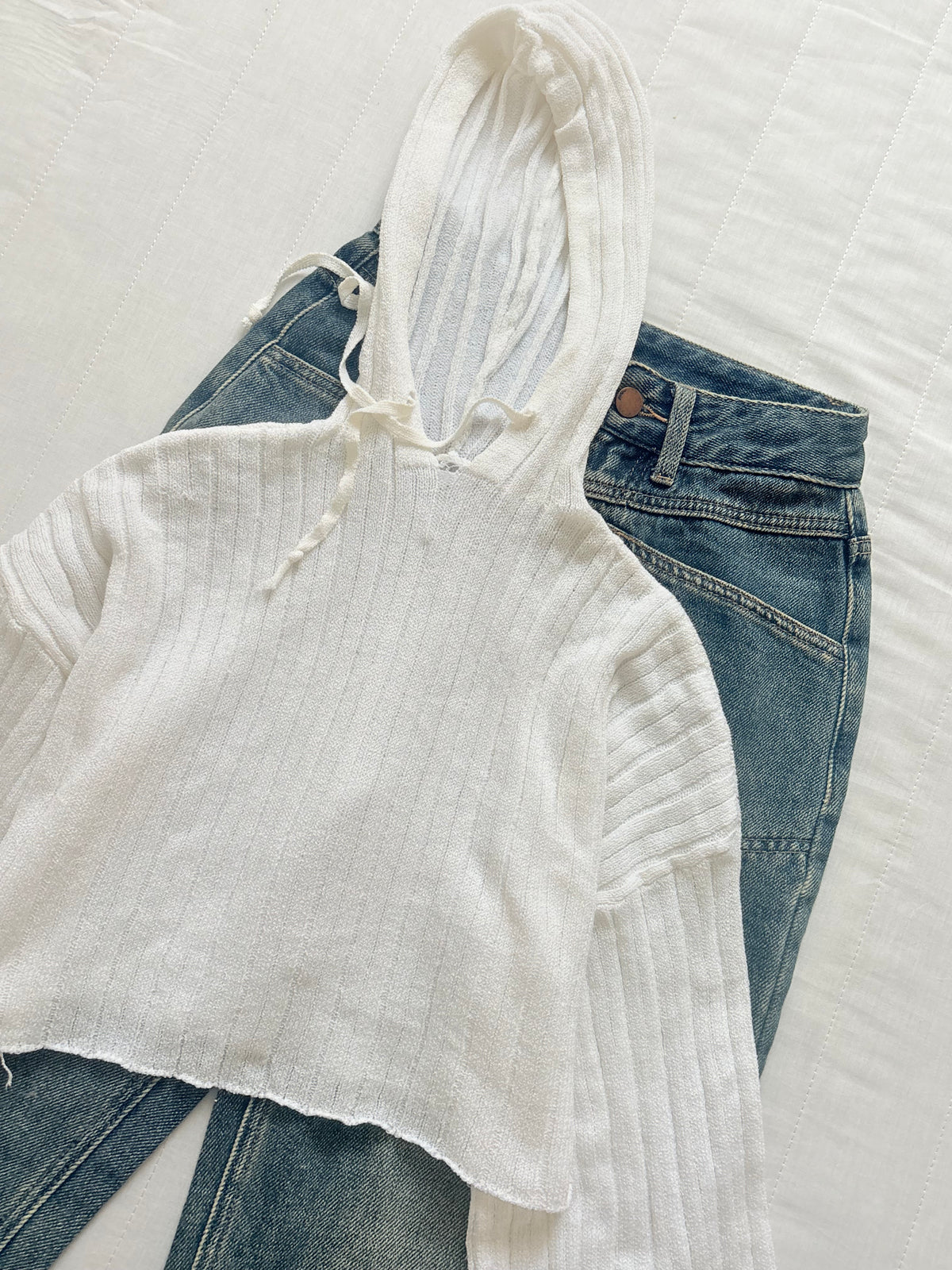 White hooded top