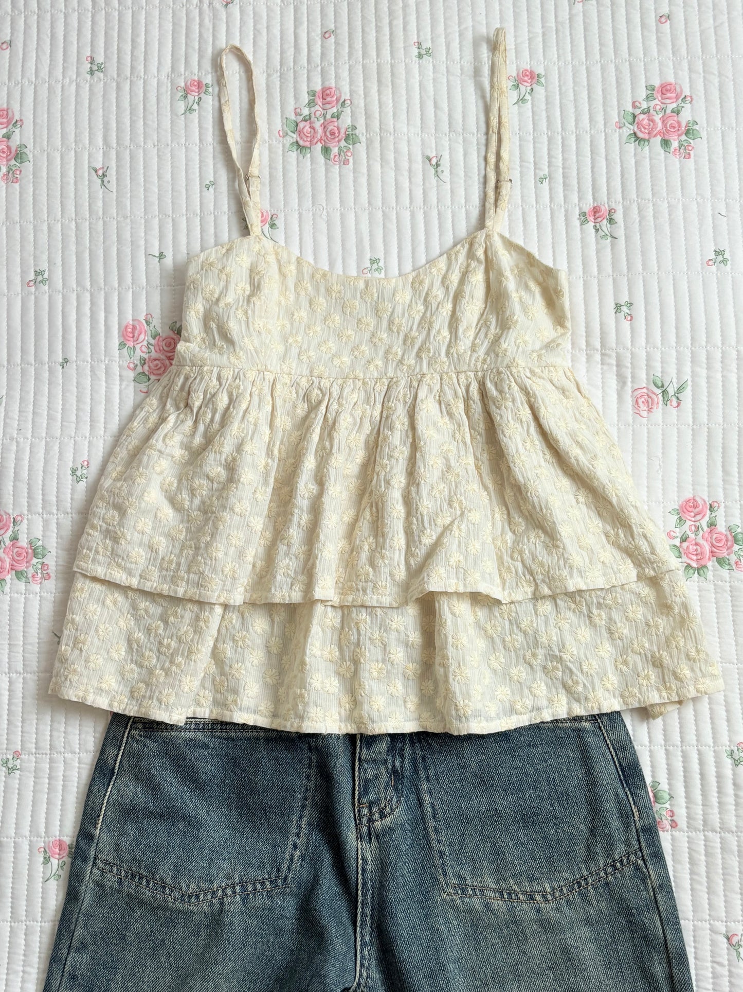 Cream embroidered
