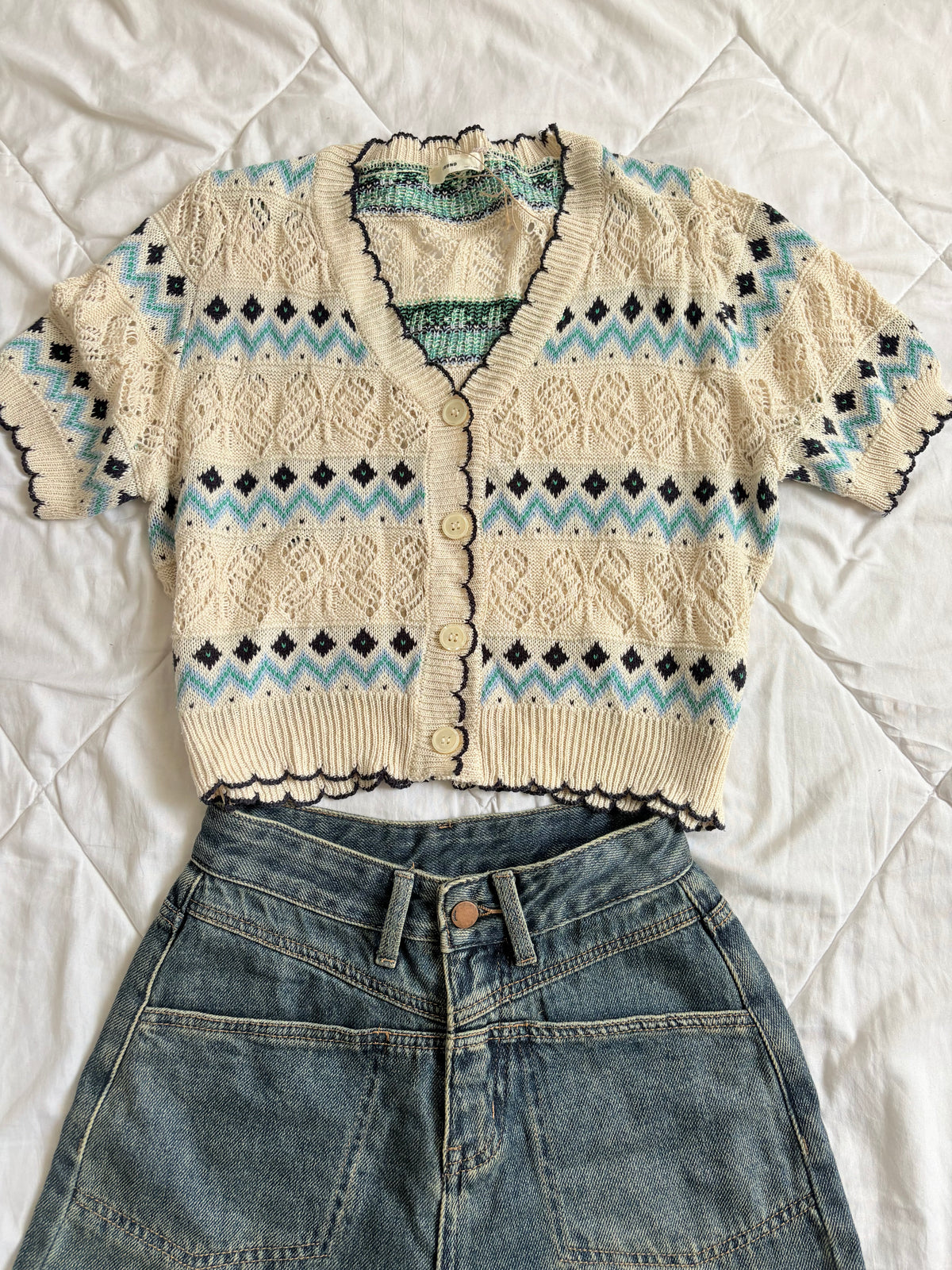Blue crochet rop