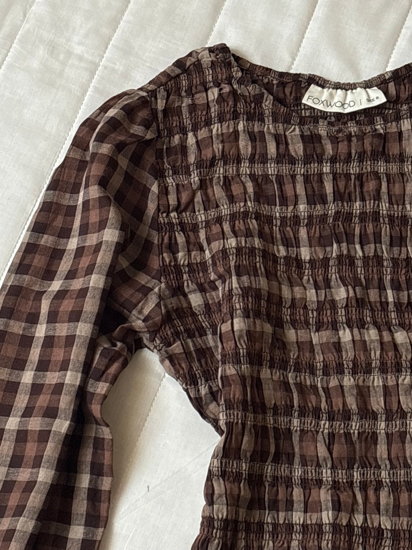 Brown plaid top