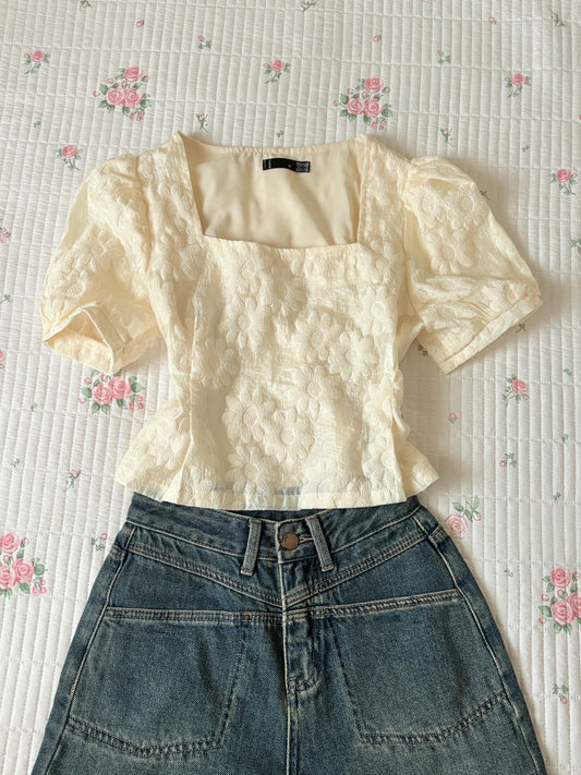 White embossed