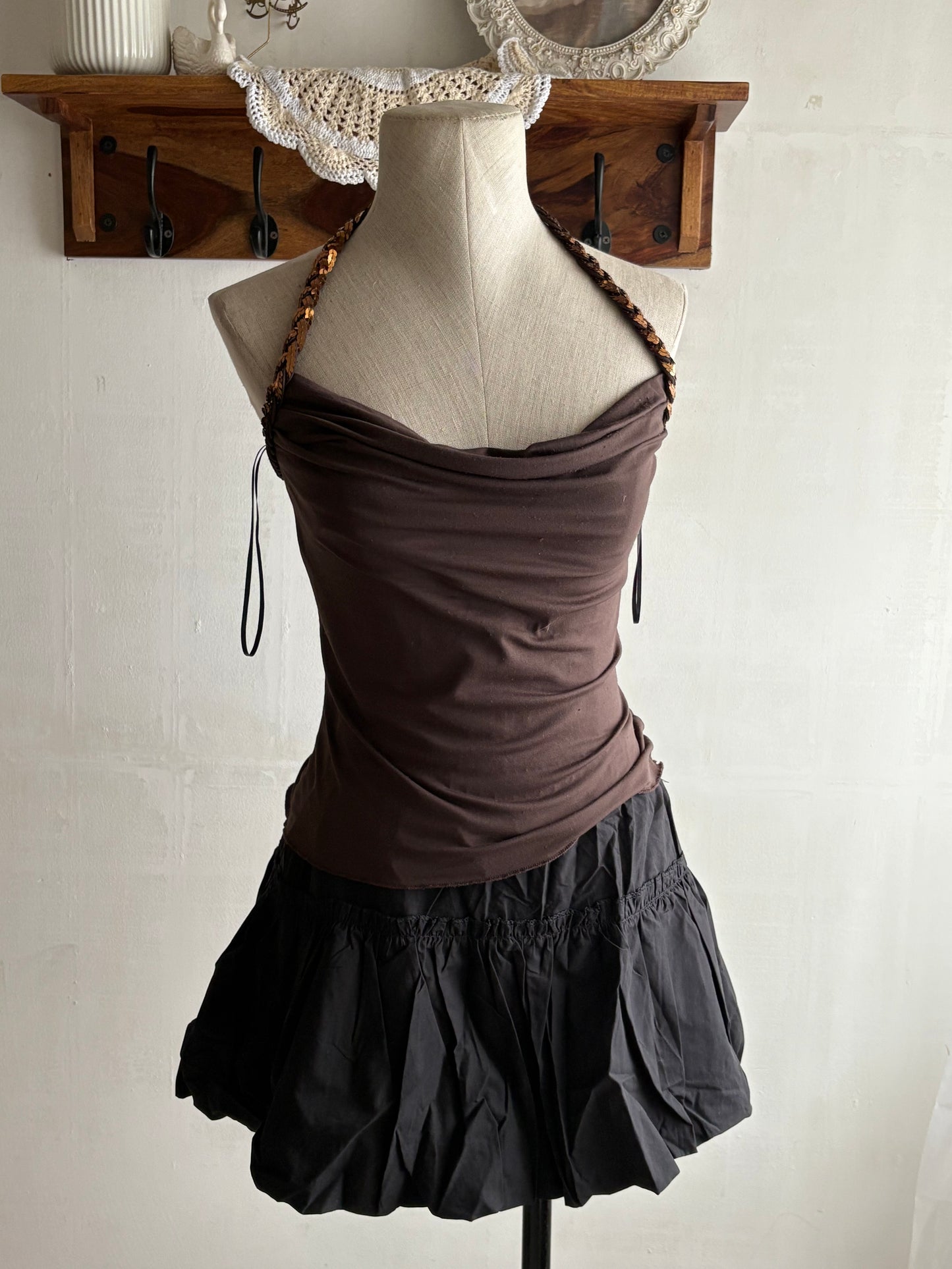 Brown halter top