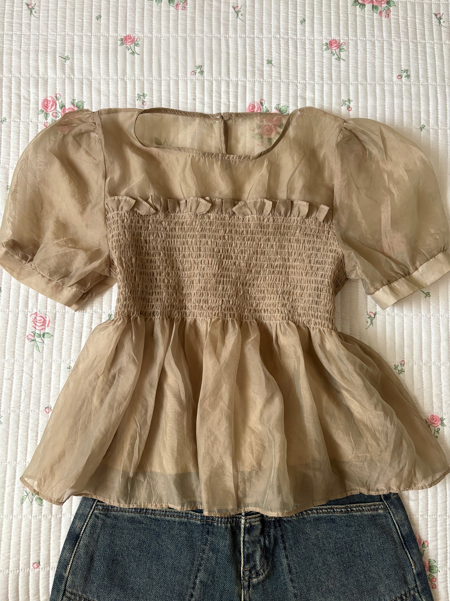 Olive ruched top