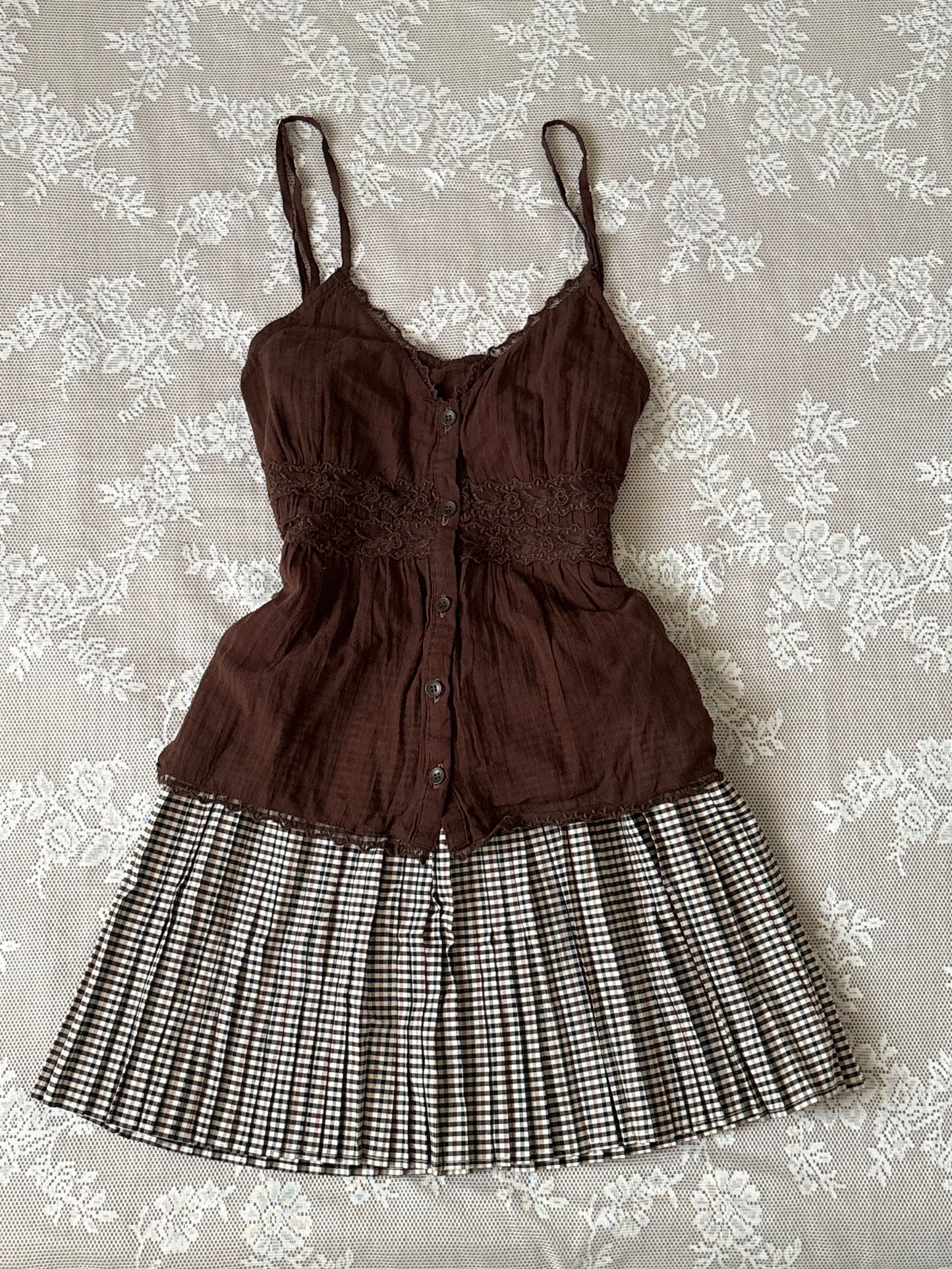 Brown lace top