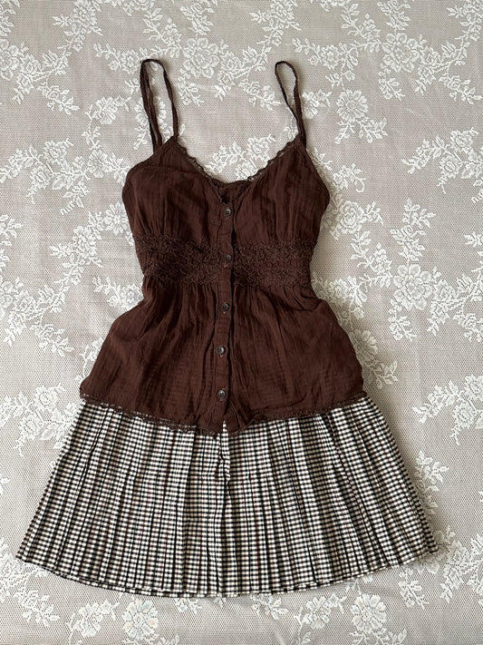 Brown lace top