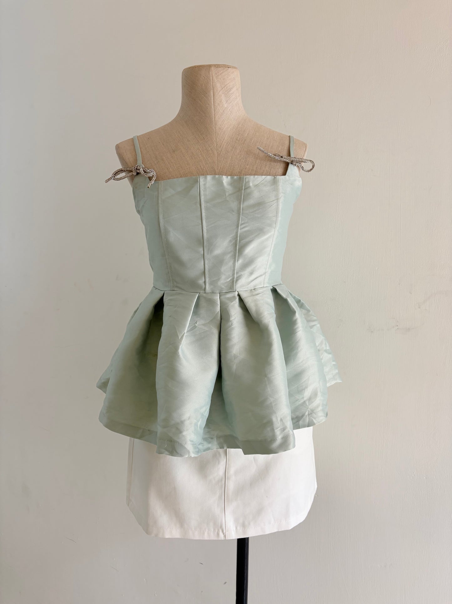 Green peplum top