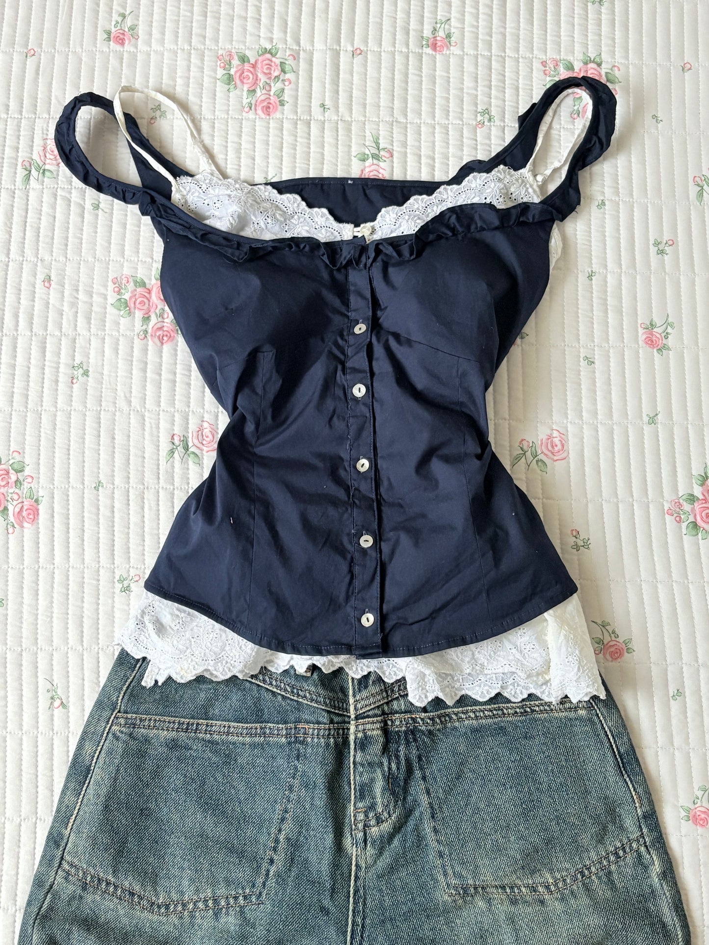 Navy doll top