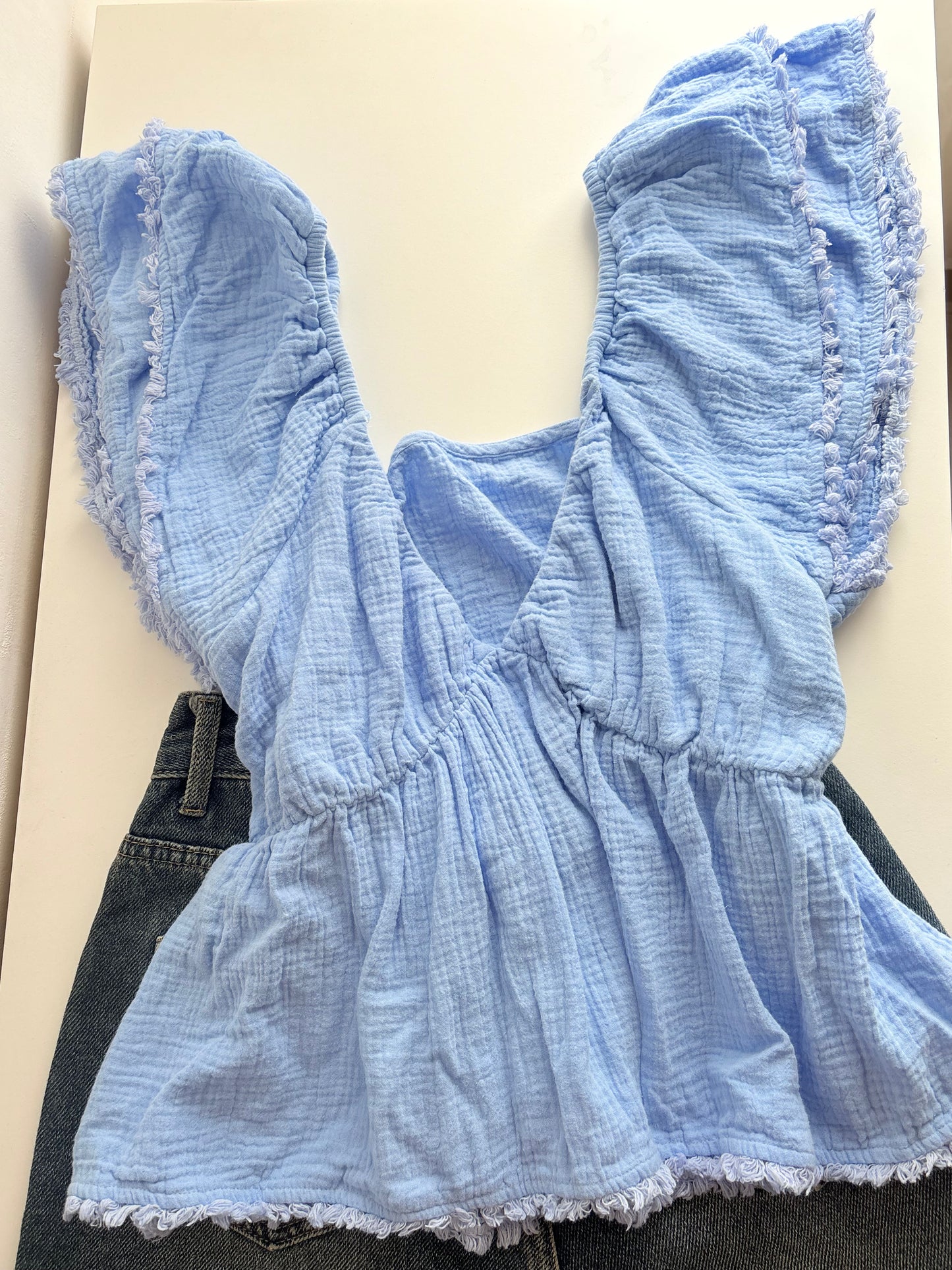 Blue muslin top
